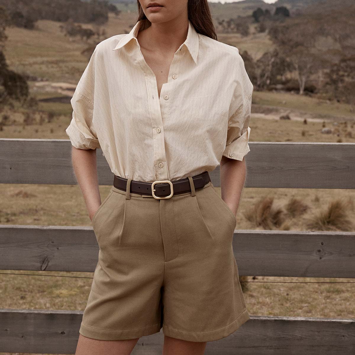 Falling Quiet Belt - Choc Nappa/Gold - Image 10