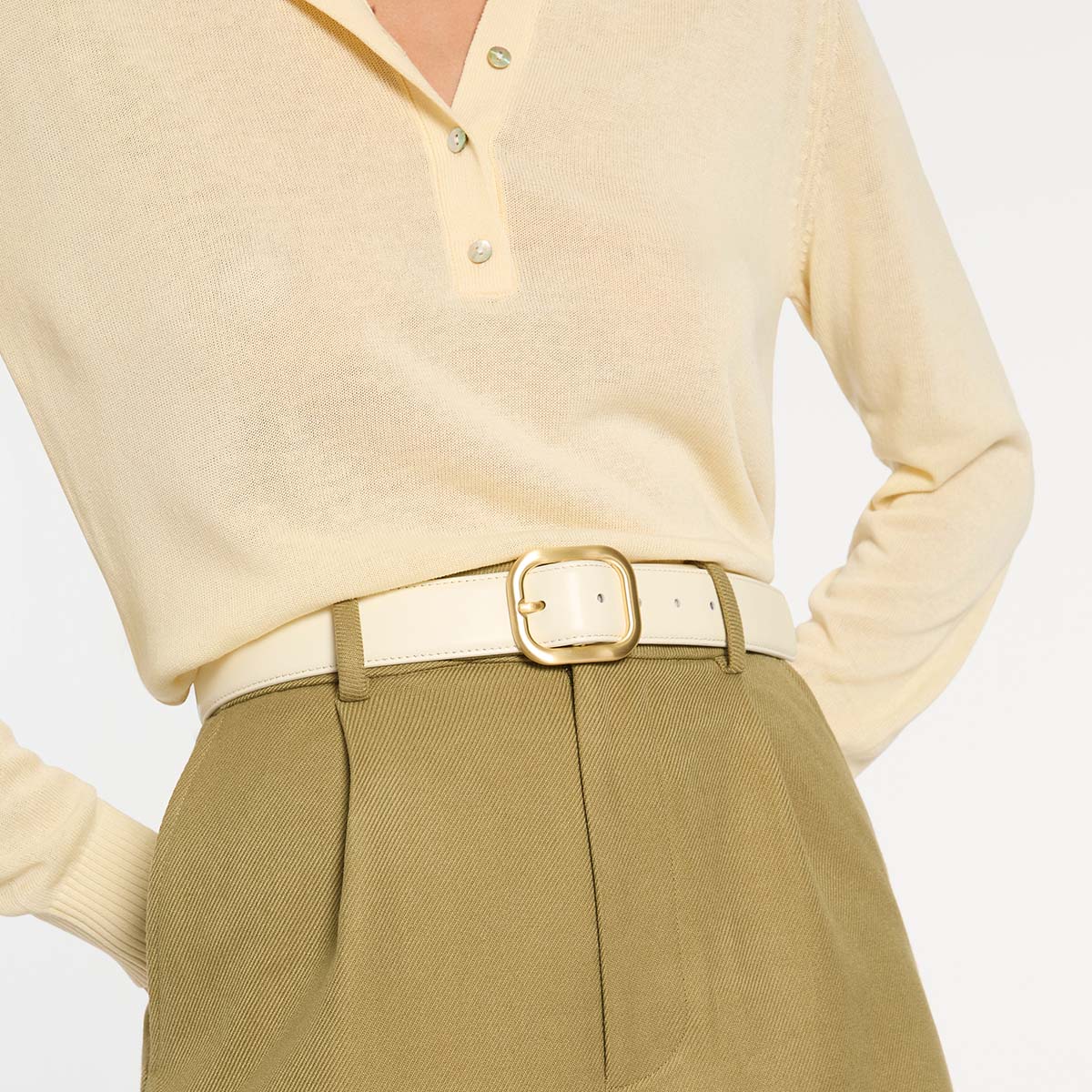 Falling Quiet Belt - Ivory Nappa/Gold - Image 2