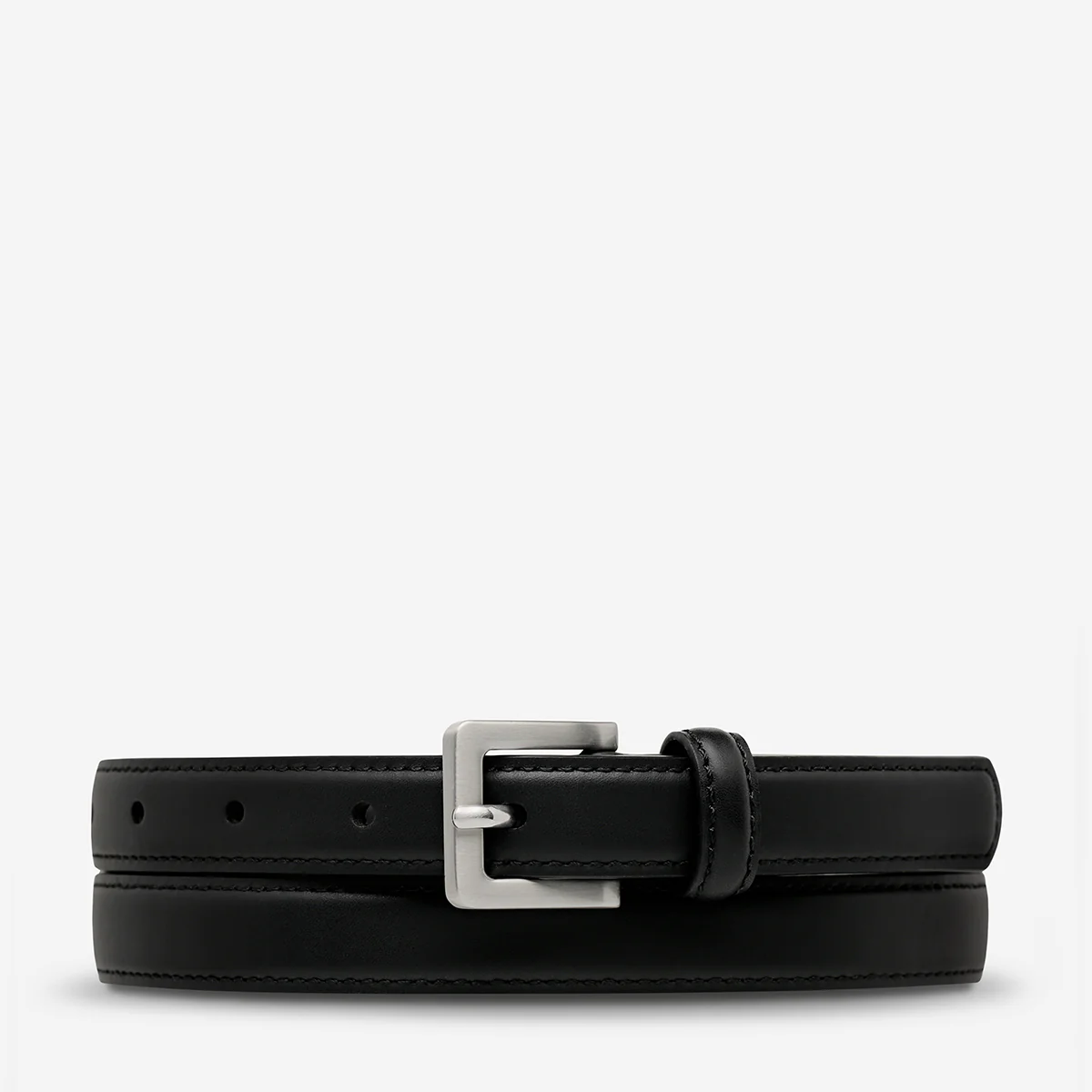 In Your Eyes Belt - Black Nappa/Silver