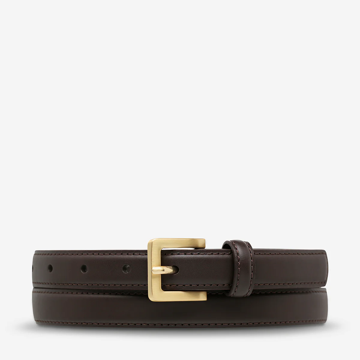 In Your Eyes Belt - Choc Nappa/Gold
