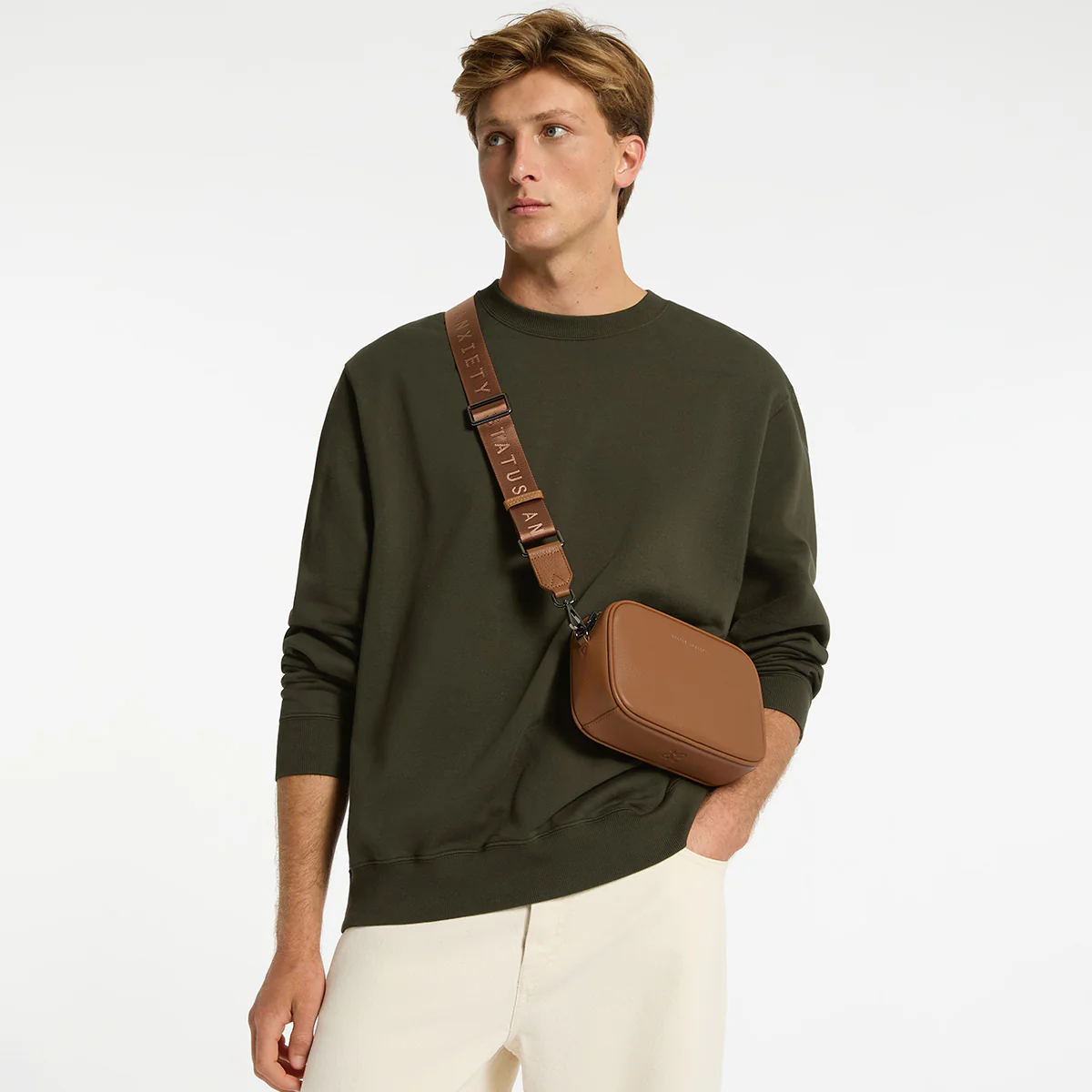 Plunder Bag With Dual Straps - Camel - Image 11