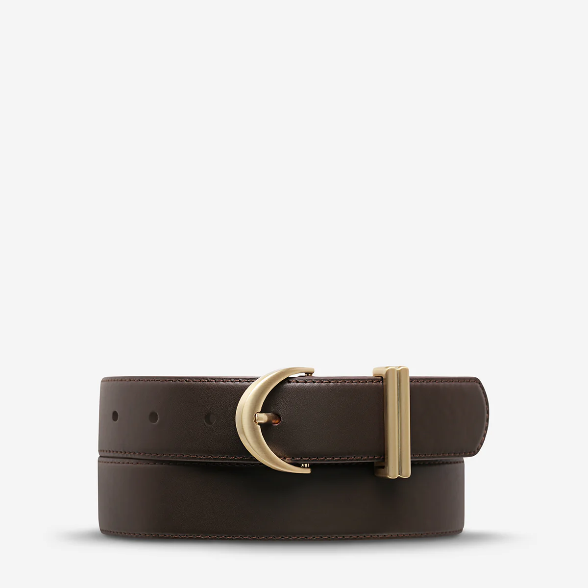 Under Your Spell Belt - Choc Nappa/Gold